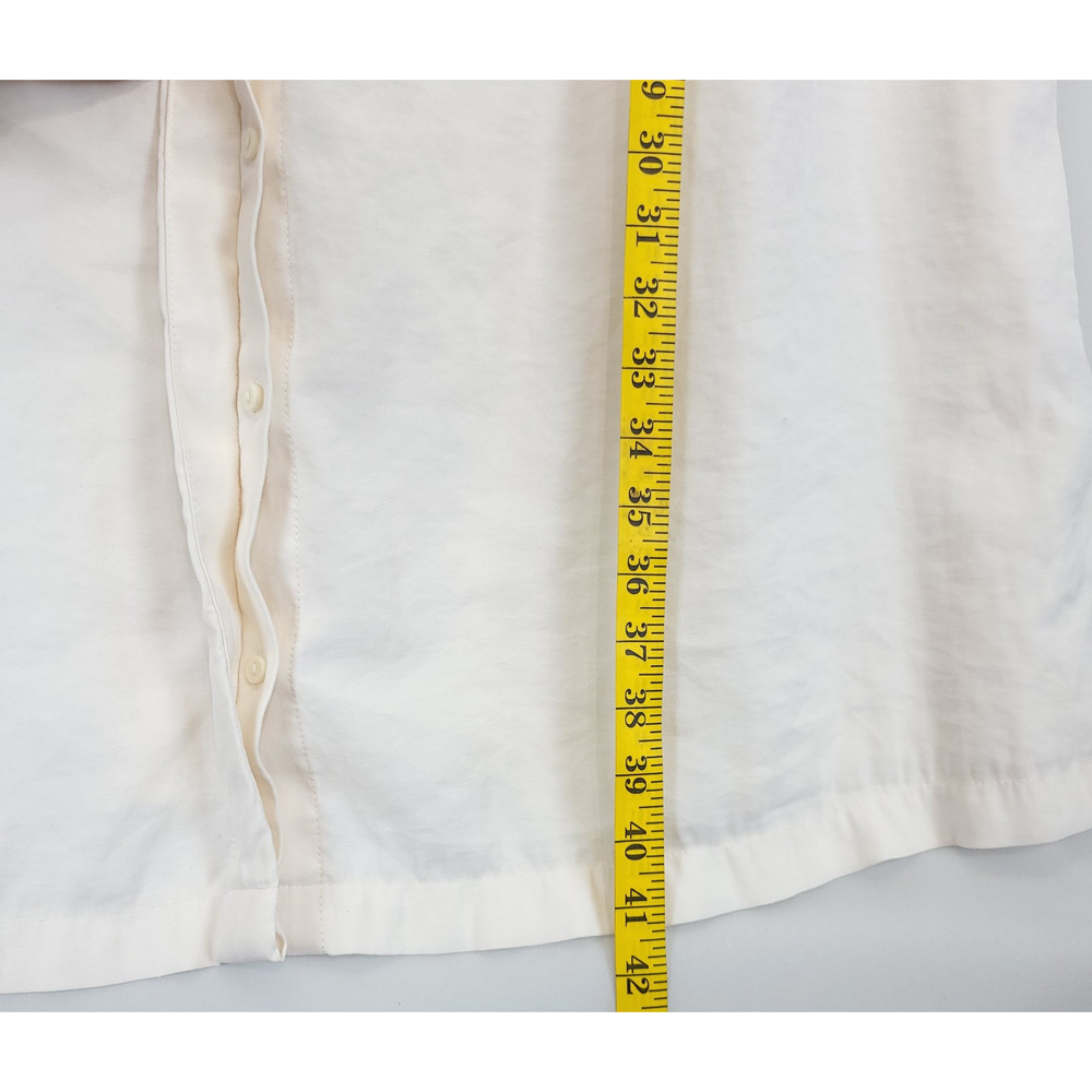 H & M Shift Shirt Dress Collared Button Up Women XXL Off White Minimalist Causal - Picture 5 of 12